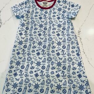 The Oaks Apparel Nautical Blue & White Dress